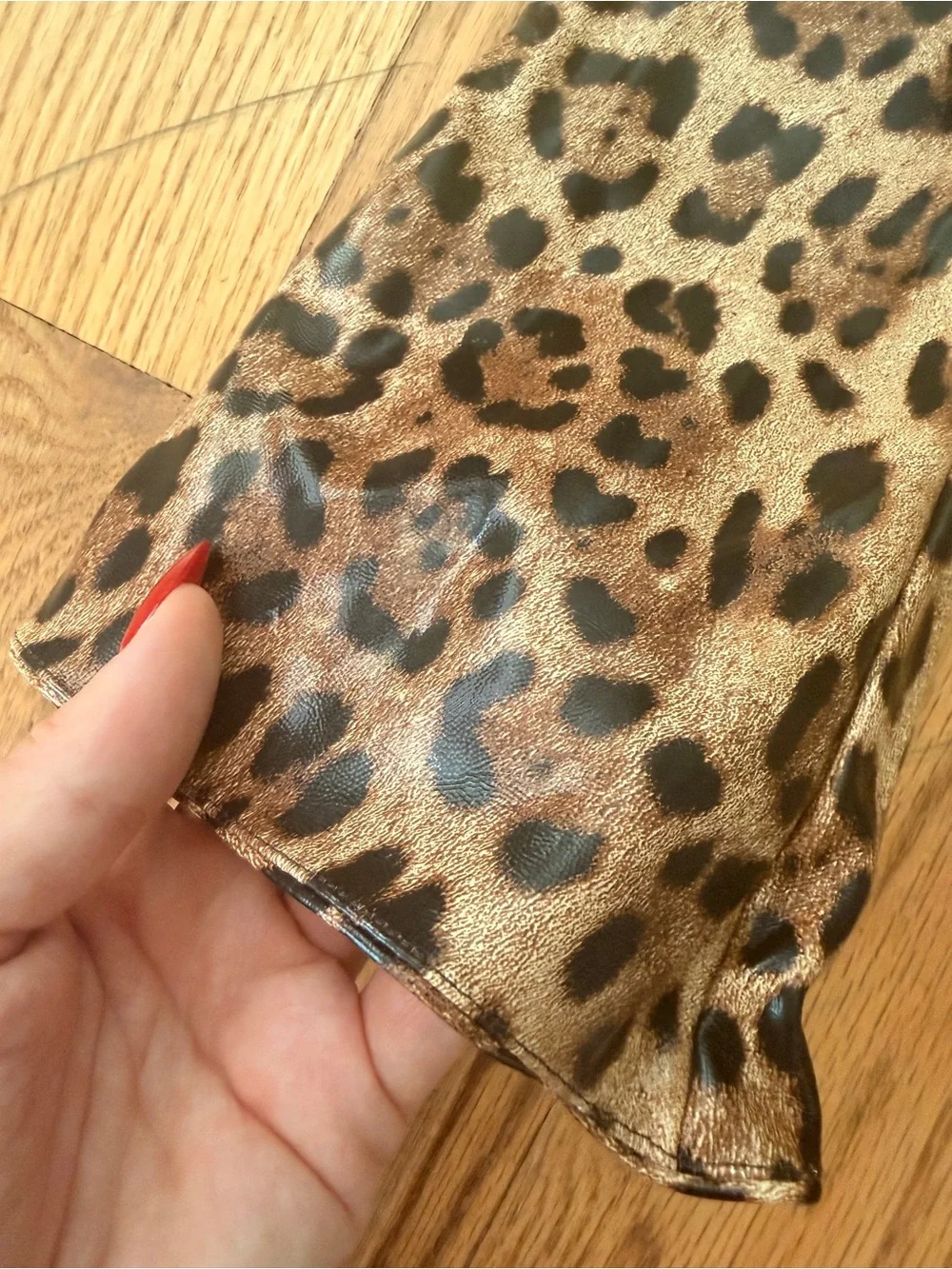 Leopard Print Long Gloves - Brown & Black